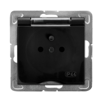 Gniazdo bryzgoszczelne z uziemieniem IP-44 wieczko przezroczyste Gniazdo bryzgoszczelne z uziemieniem IP-44 wieczko przezroczyste